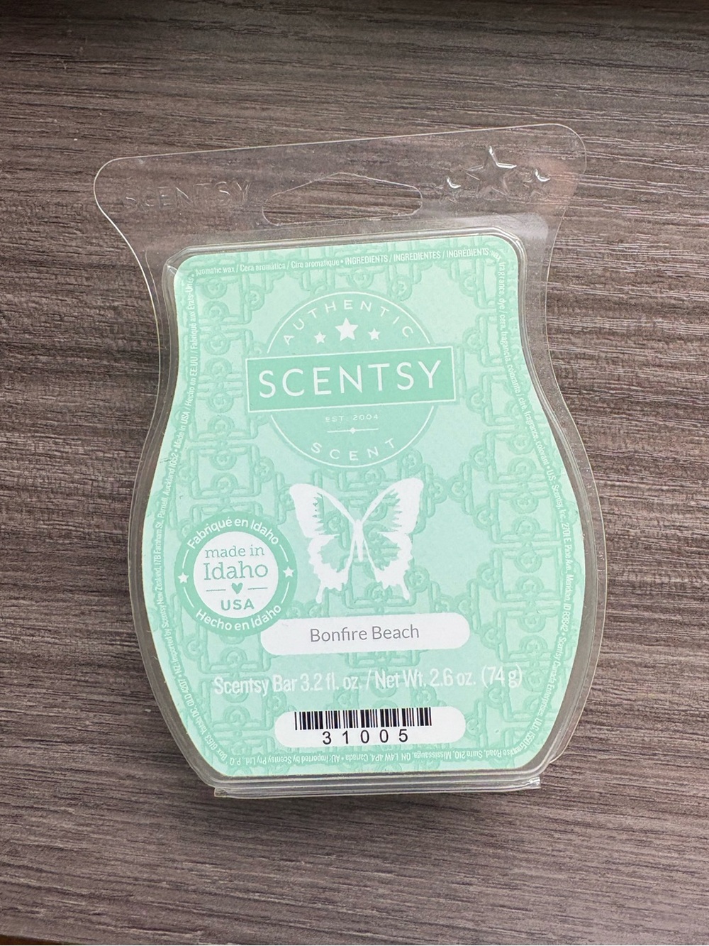 Scentsy Light Green Wax Melt Clamshell Bonfire Beach